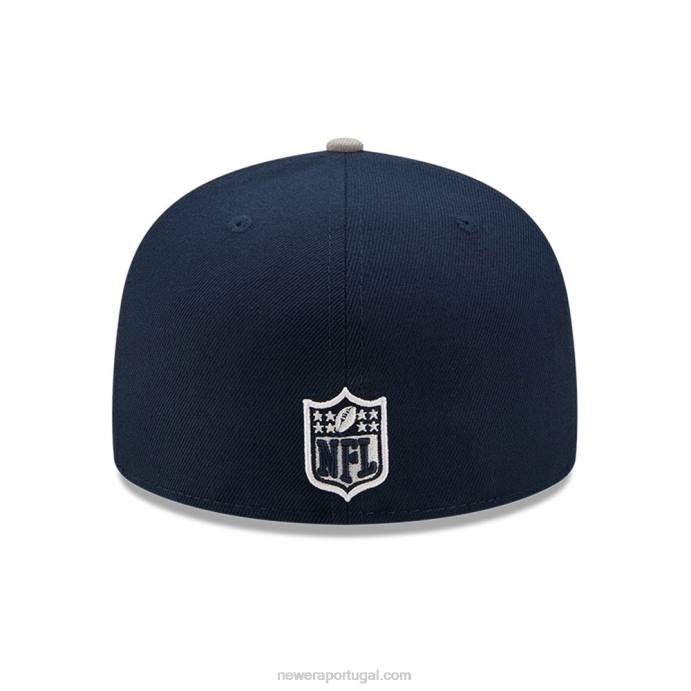 FFTN1384 New Era Boné New England Patriots com Patch Lateral Navy 59Fifty