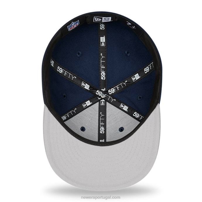FFTN1384 New Era Boné New England Patriots com Patch Lateral Navy 59Fifty