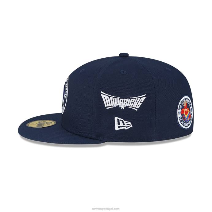 FFTN1388 New Era boné justo dallas mavericks nba x marvel capitão marvel navy 59fifty