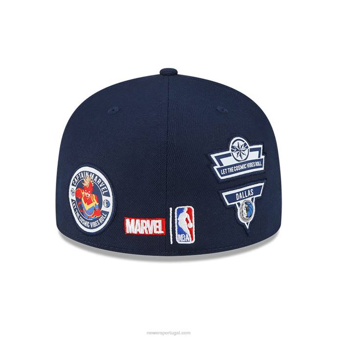 FFTN1388 New Era boné justo dallas mavericks nba x marvel capitão marvel navy 59fifty