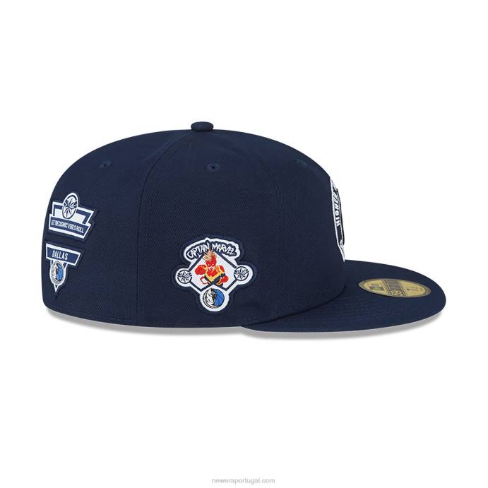 FFTN1388 New Era boné justo dallas mavericks nba x marvel capitão marvel navy 59fifty
