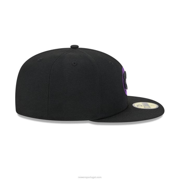 FFTN1390 New Era chicago cubs boné metálico pop preto 59fifty