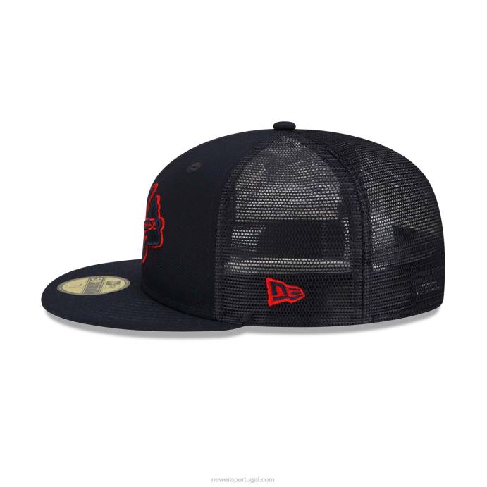 FFTN1394 New Era atlanta braves treino de rebatidas mlb boné 59fifty da marinha
