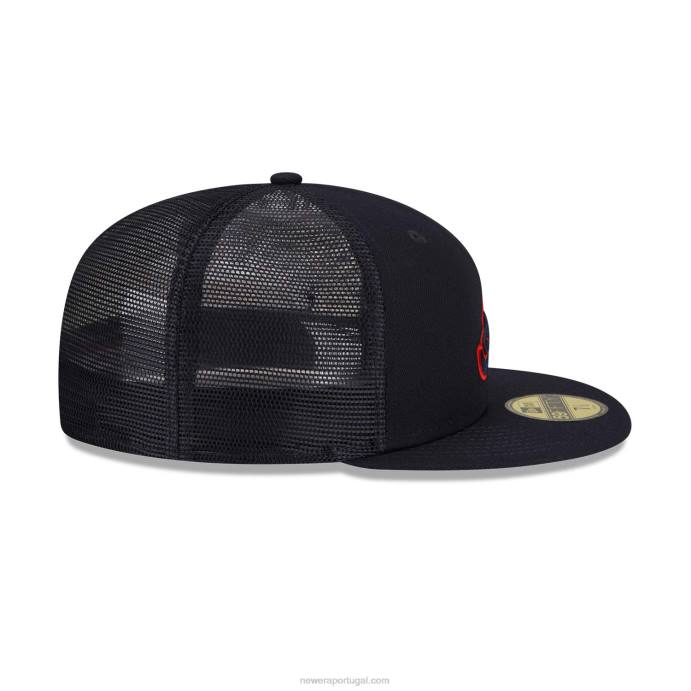 FFTN1394 New Era atlanta braves treino de rebatidas mlb boné 59fifty da marinha