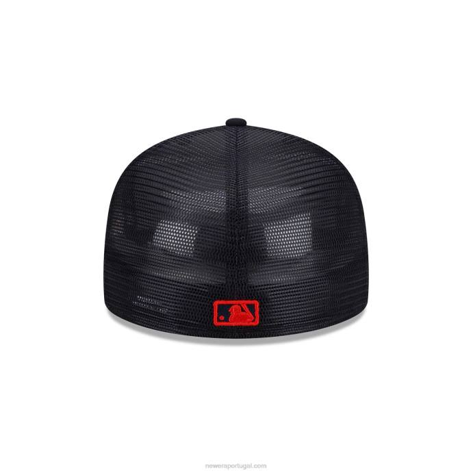 FFTN1394 New Era atlanta braves treino de rebatidas mlb boné 59fifty da marinha
