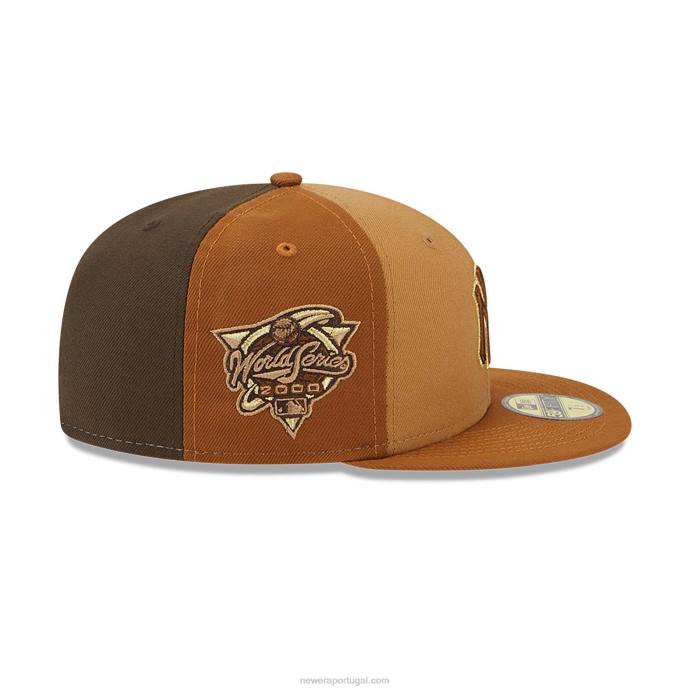 FFTN1396 New Era Boné New York Yankees tritone marrom 59fifty