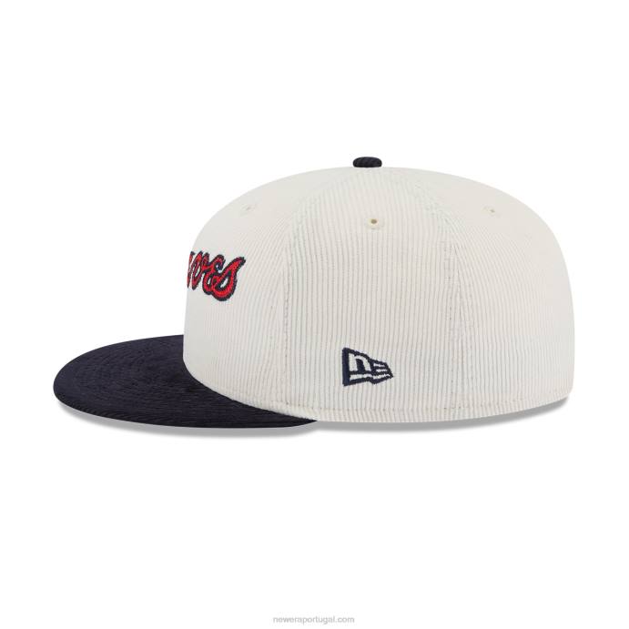 FFTN1397 New Era Boné ajustado branco 59fifty com cordão vintage Atlanta Braves