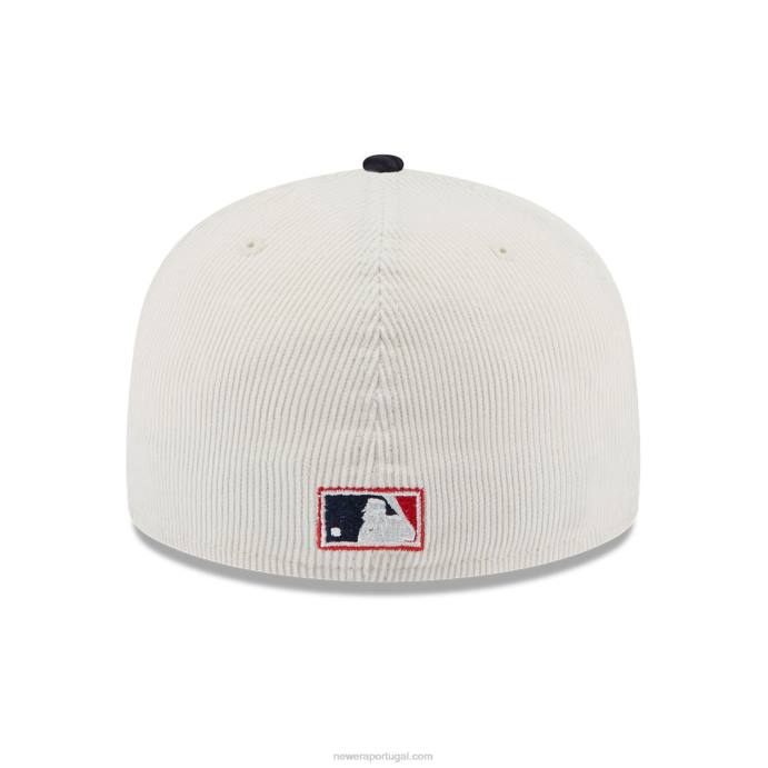FFTN1397 New Era Boné ajustado branco 59fifty com cordão vintage Atlanta Braves