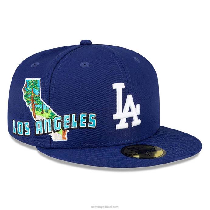 FFTN1398 New Era boné la dodgers stateview azul escuro 59fifty