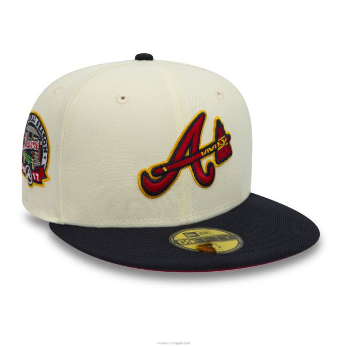 FFTN1401 New Era Boné Atlanta Braves 2017 Cromado Branco 59Fifty