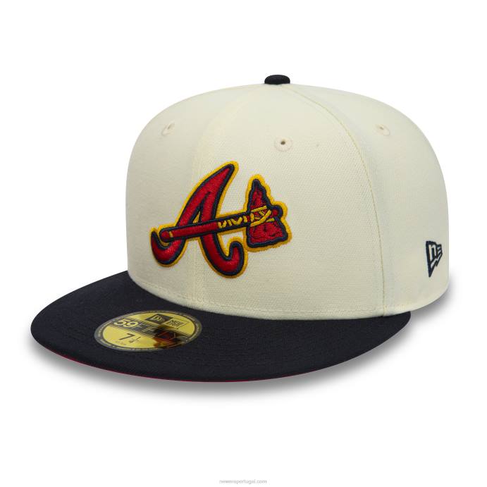 FFTN1401 New Era Boné Atlanta Braves 2017 Cromado Branco 59Fifty