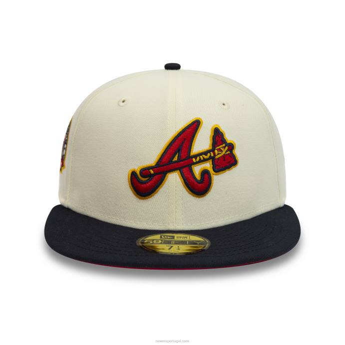 FFTN1401 New Era Boné Atlanta Braves 2017 Cromado Branco 59Fifty