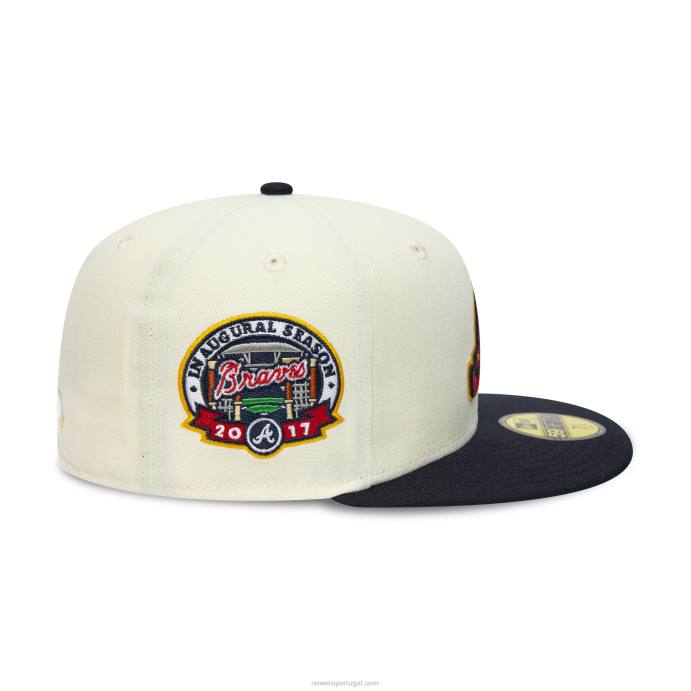 FFTN1401 New Era Boné Atlanta Braves 2017 Cromado Branco 59Fifty
