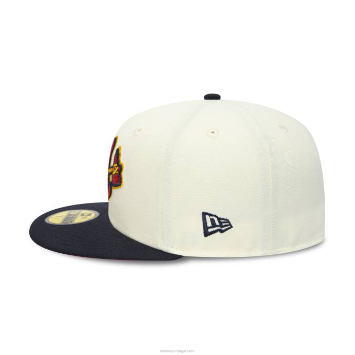 FFTN1401 New Era Boné Atlanta Braves 2017 Cromado Branco 59Fifty