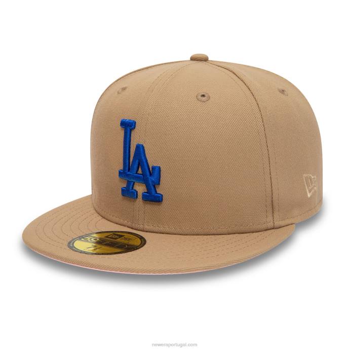 FFTN1402 New Era la dodgers 40º aniversário boné marrom 59fifty ajustado