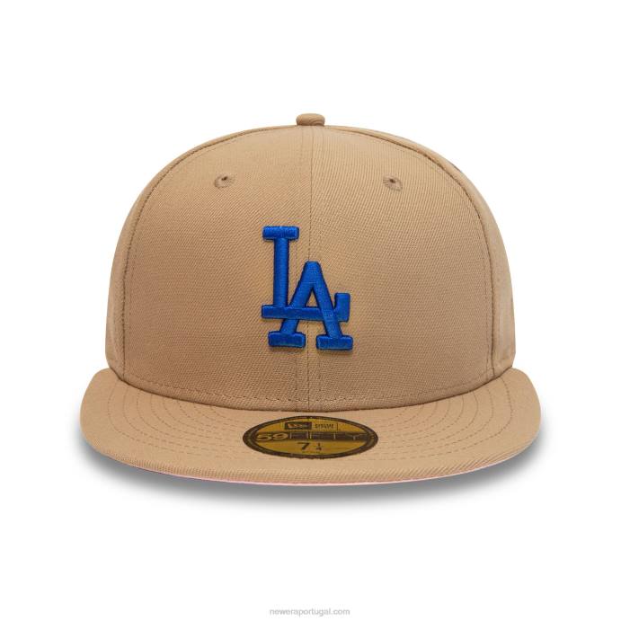 FFTN1402 New Era la dodgers 40º aniversário boné marrom 59fifty ajustado
