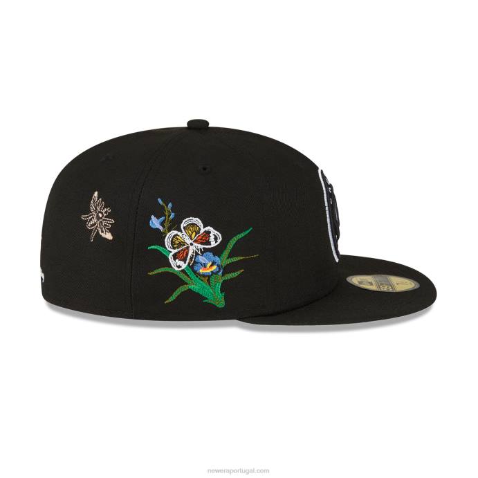 FFTN1405 New Era brooklyn nets feltro x nba boné preto 59fifty