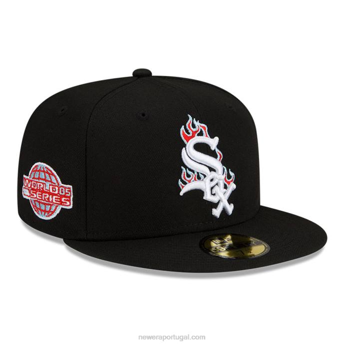 FFTN1406 New Era boné chicago white sox mlb team fire black 59fifty