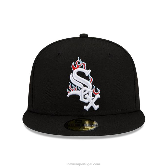 FFTN1406 New Era boné chicago white sox mlb team fire black 59fifty