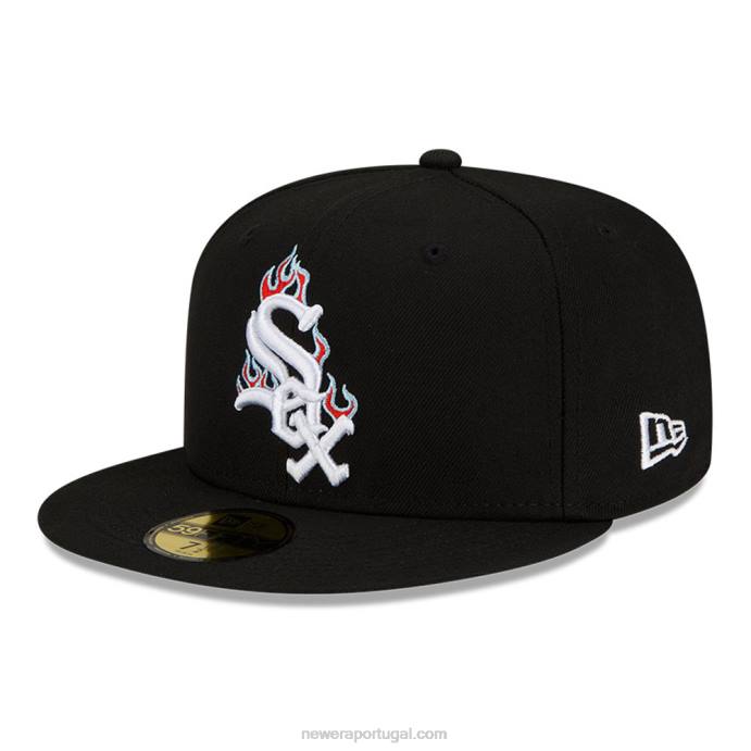 FFTN1406 New Era boné chicago white sox mlb team fire black 59fifty