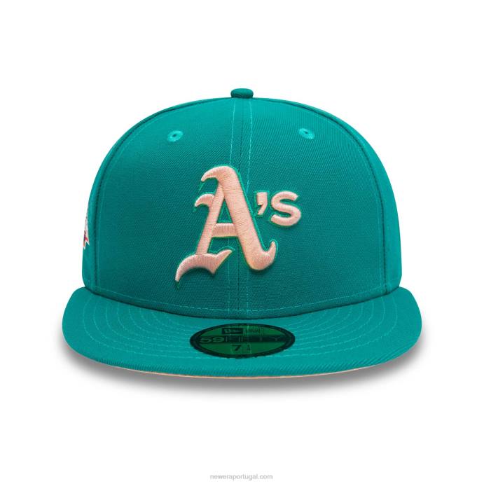 FFTN1407 New Era Boné Oakland Athletics World Series Verde 59Fifty