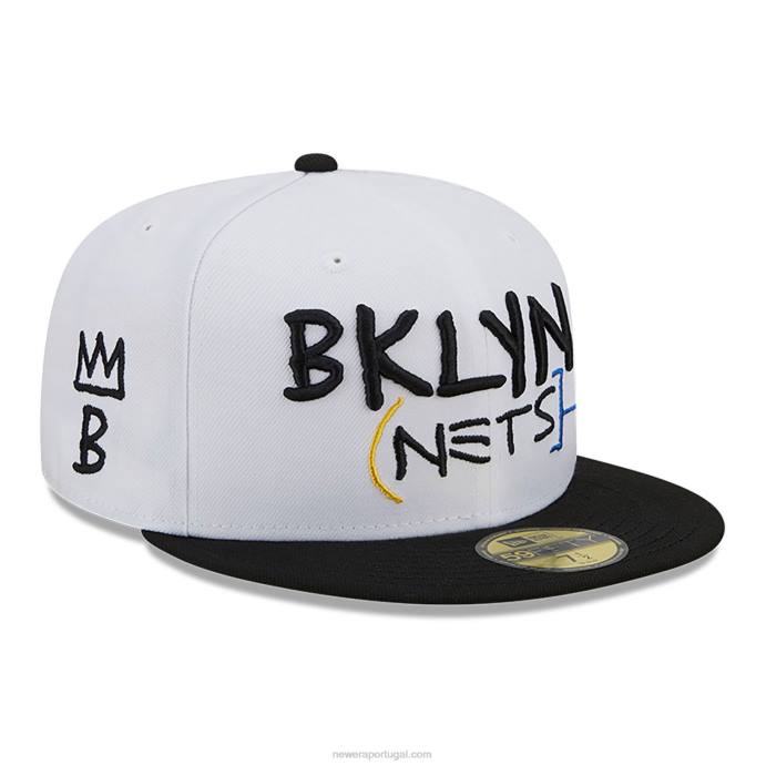 FFTN1410 New Era brooklyn nets authentics city edition branco 59fifty boné ajustado