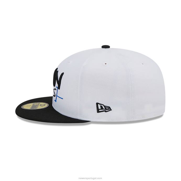 FFTN1410 New Era brooklyn nets authentics city edition branco 59fifty boné ajustado