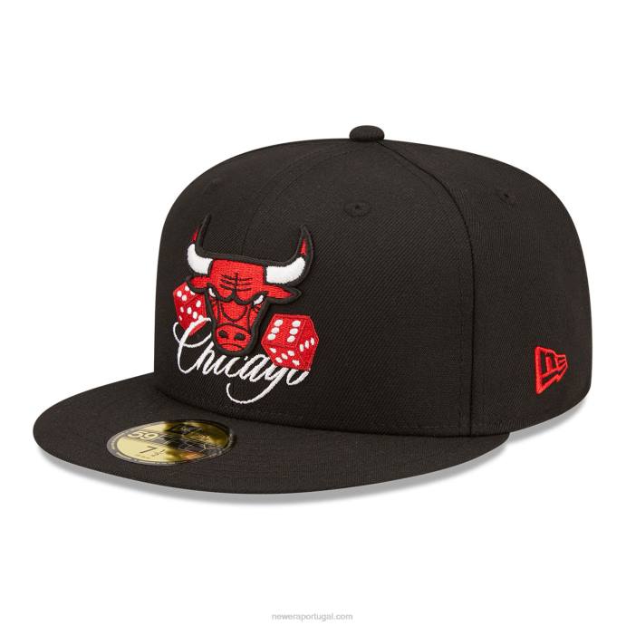 FFTN1414 New Era Boné Chicago Bulls Roller Black 59Fifty