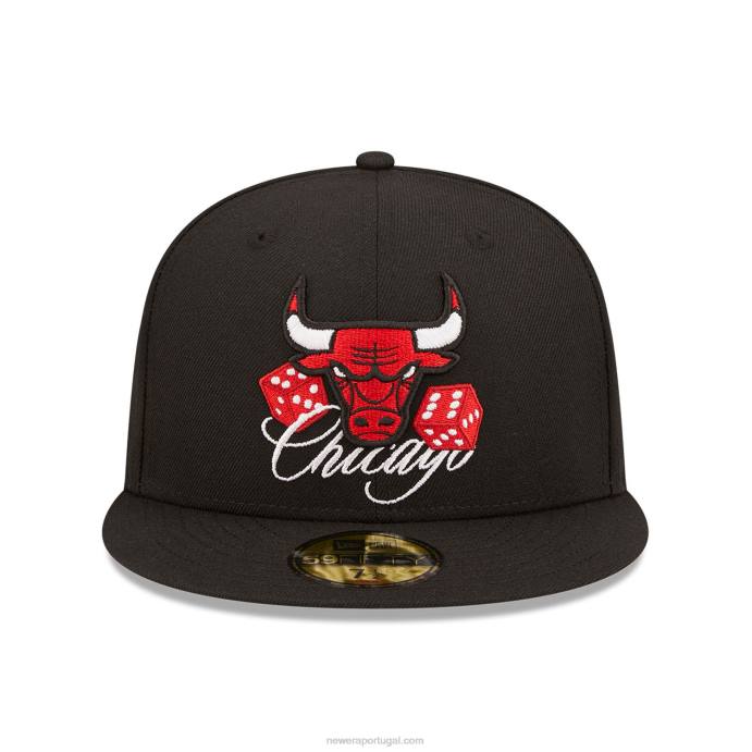 FFTN1414 New Era Boné Chicago Bulls Roller Black 59Fifty