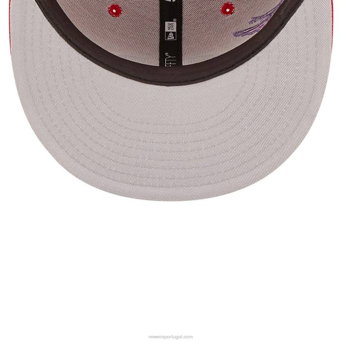 FFTN1417 New Era san francisco 49ers nfl blooming red 59fifty boné ajustado