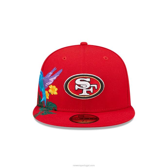 FFTN1417 New Era san francisco 49ers nfl blooming red 59fifty boné ajustado