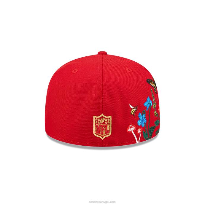 FFTN1417 New Era san francisco 49ers nfl blooming red 59fifty boné ajustado