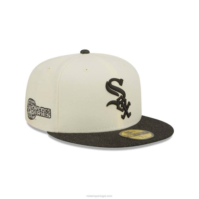 FFTN1419 New Era chicago white sox mlb boné black denim chrome white 59fifty