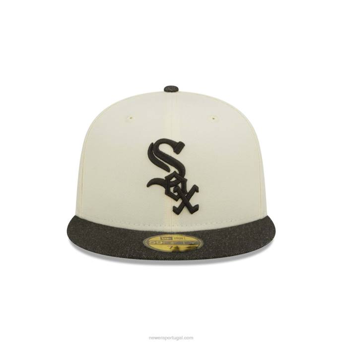 FFTN1419 New Era chicago white sox mlb boné black denim chrome white 59fifty