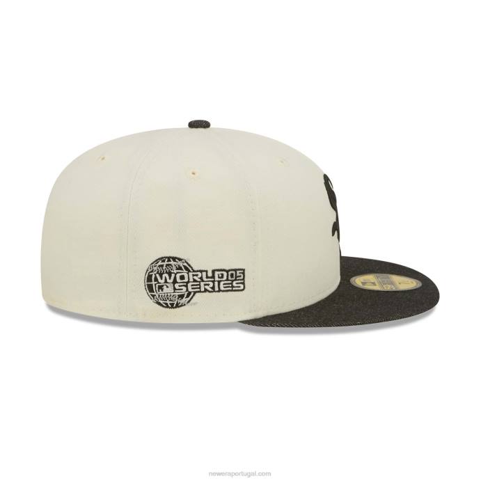 FFTN1419 New Era chicago white sox mlb boné black denim chrome white 59fifty