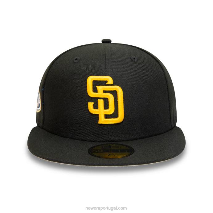 FFTN141 New Era san diego padres 50º aniversário boné preto 59fifty