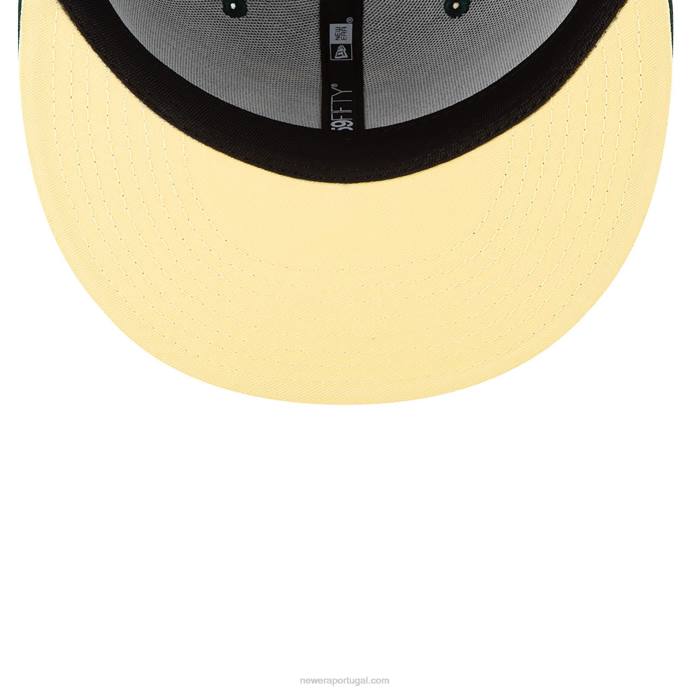 FFTN1422 New Era Boné Oakland Athletics Side Patch Bloom Verde Escuro 59Fifty