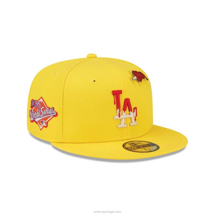 FFTN1423 New Era Boné ajustado 59fifty amarelo brilhante la dodgers ice pop