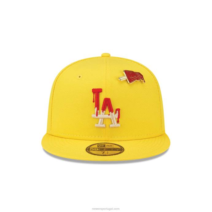FFTN1423 New Era Boné ajustado 59fifty amarelo brilhante la dodgers ice pop