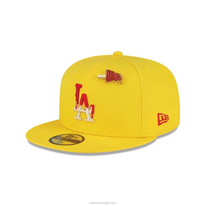 FFTN1423 New Era Boné ajustado 59fifty amarelo brilhante la dodgers ice pop