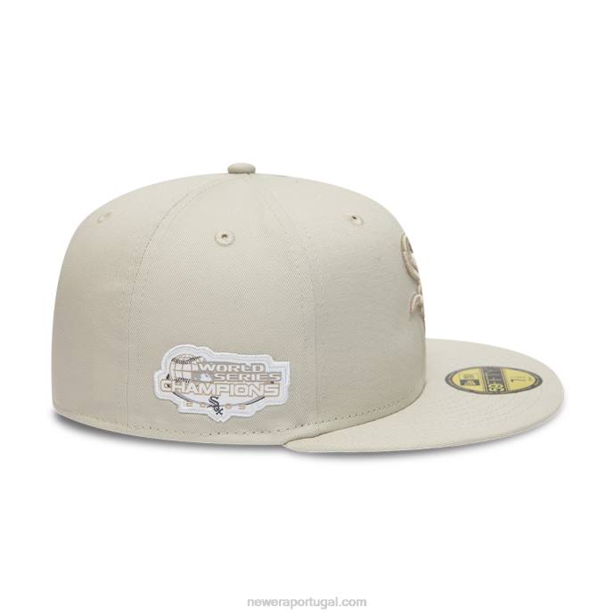 FFTN1427 New Era boné chicago white sox world series tonal bege claro 59fifty