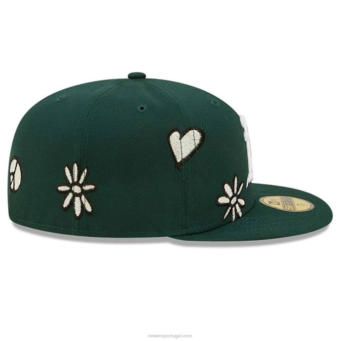FFTN1428 New Era oakland atletismo mlb luz solar pop verde escuro boné 59fifty