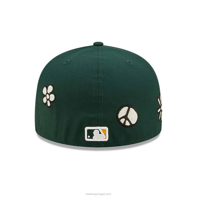 FFTN1428 New Era oakland atletismo mlb luz solar pop verde escuro boné 59fifty