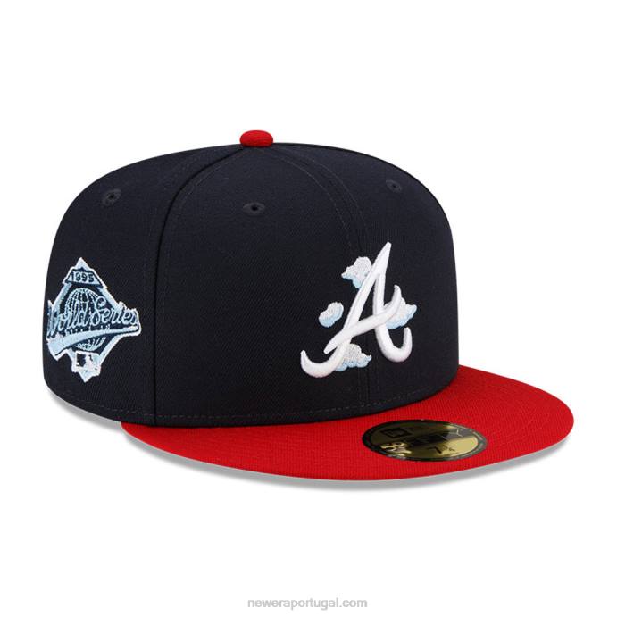 FFTN1429 New Era Boné atlanta Braves Comic Cloud Navy 59Fifty