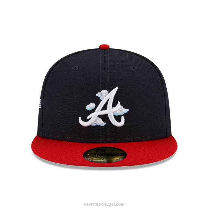FFTN1429 New Era Boné atlanta Braves Comic Cloud Navy 59Fifty