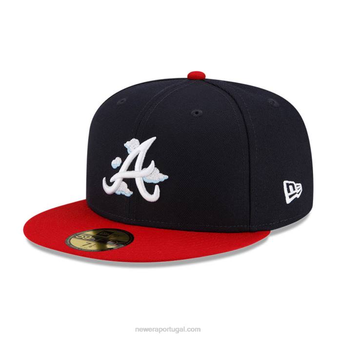 FFTN1429 New Era Boné atlanta Braves Comic Cloud Navy 59Fifty