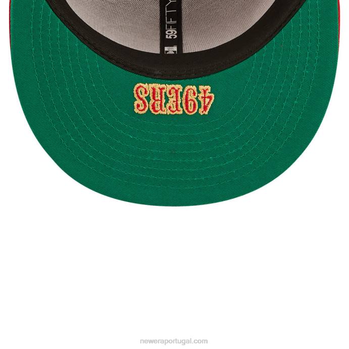 FFTN1432 New Era san francisco 49ers nfl side split red 59fifty boné ajustado