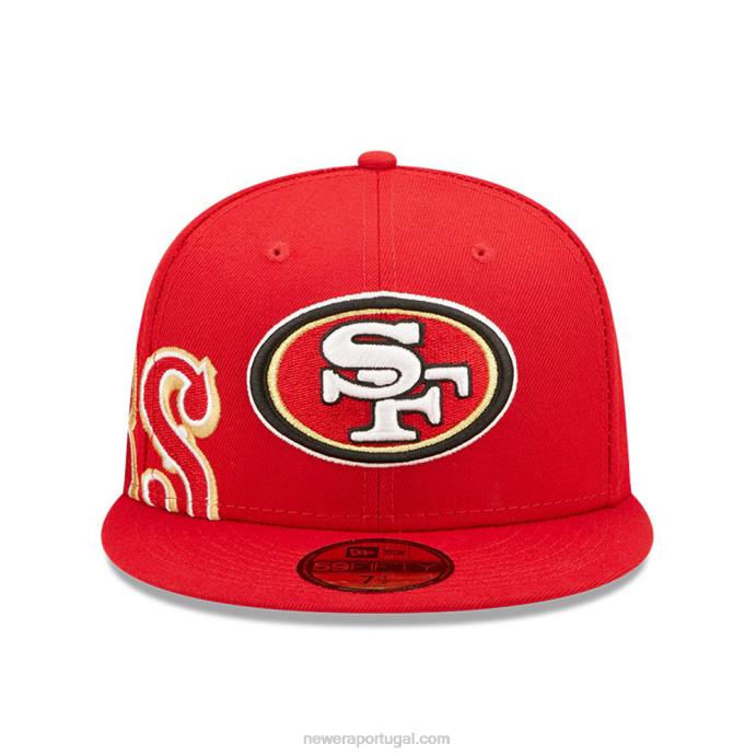 FFTN1432 New Era san francisco 49ers nfl side split red 59fifty boné ajustado