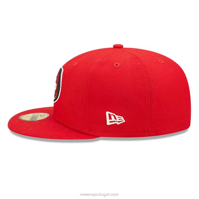 FFTN1432 New Era san francisco 49ers nfl side split red 59fifty boné ajustado