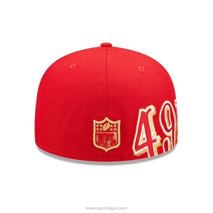 FFTN1432 New Era san francisco 49ers nfl side split red 59fifty boné ajustado
